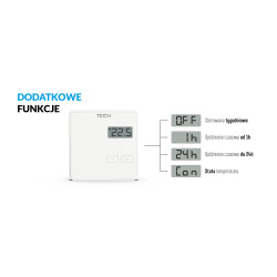 Bezprzewodowy Regulator Pokojowy Dwustanowy do Listwy L-8 L-8E Termostat Bateryjny LCD Czarny